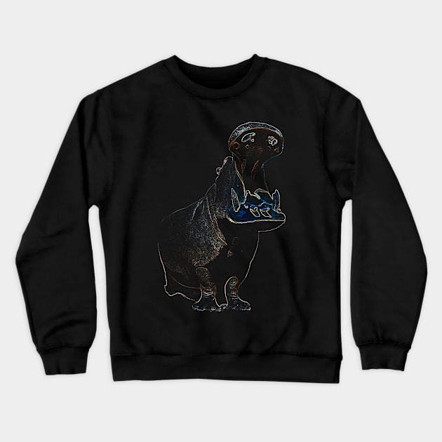 hippo Crewneck Sweatshirt by hottehue